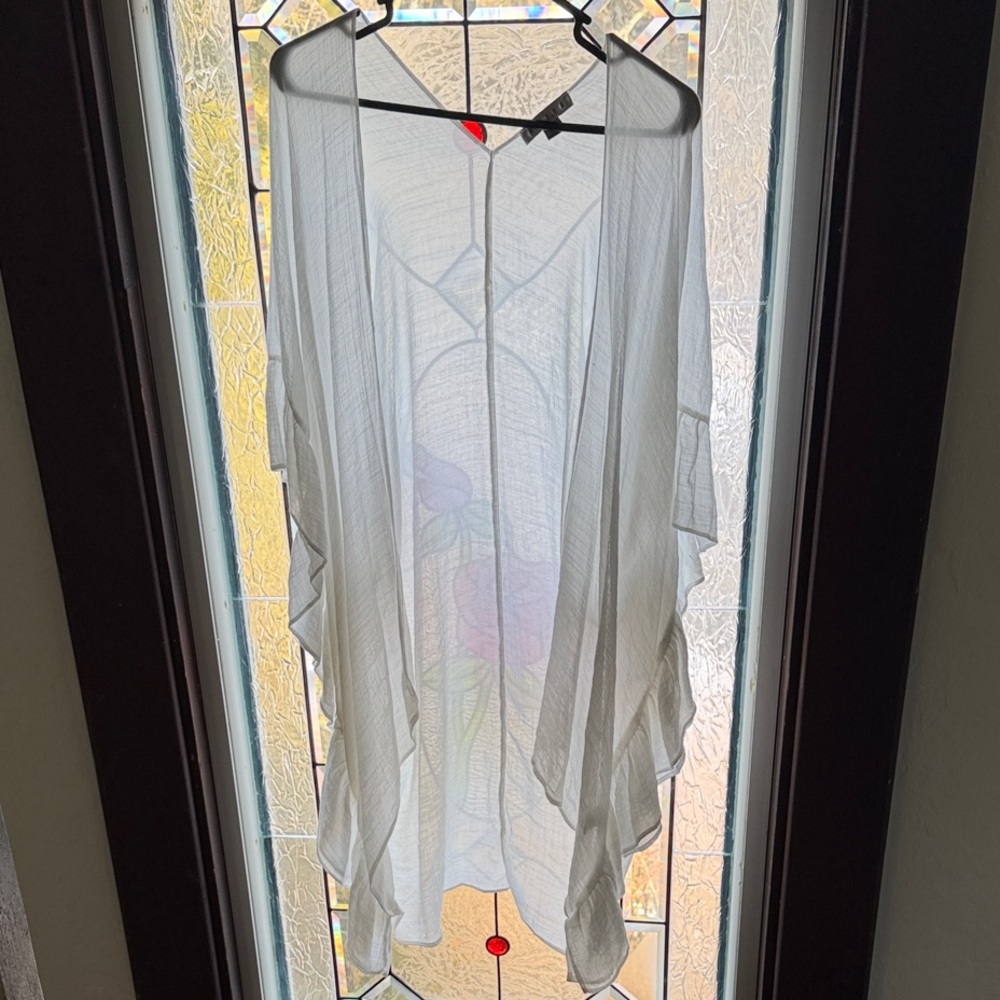 HYFVE Pink and White Sheer Kimono